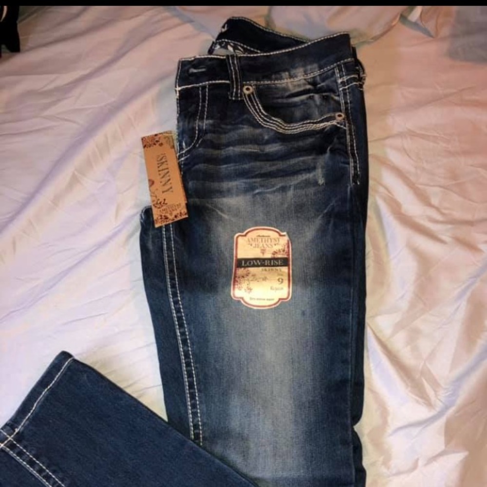 Dark blue jeans